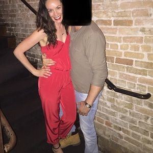 Express spaghetti strap pants romper